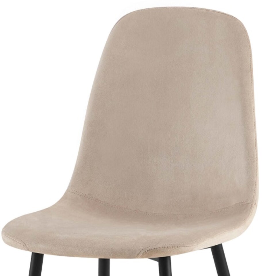 image 1 of Luxe Dining Chair 4pc Sandshell Wood Printed Coating Cream