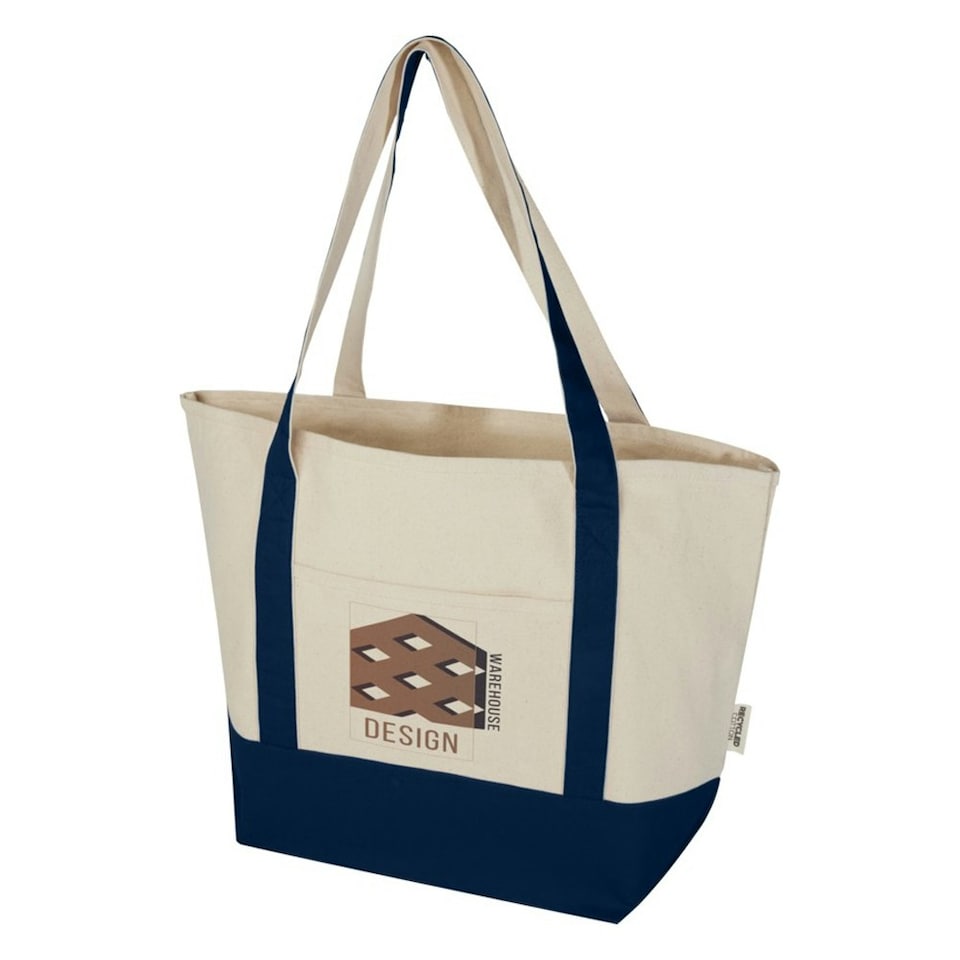 image 1 of Sam Recycled Cotton 15L Tote Bag - Navy/Natural - One Size