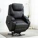 image 5 of Cinemo Dual Motor Rise Recliner Bonded Leather Heat & Massage Chair (Black)