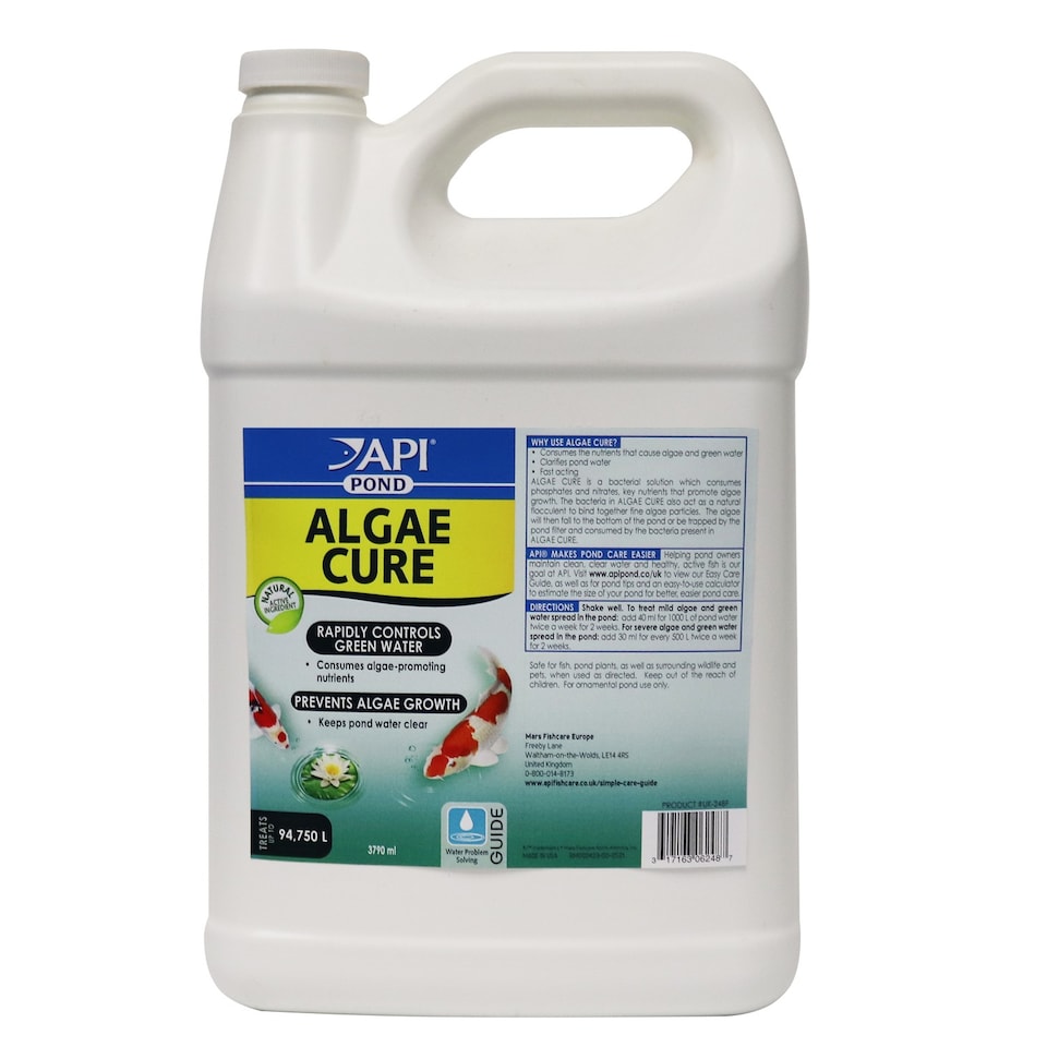 image 1 of 3.8L API Pond Algae Cure Large Volume Treatment for Green Water & Algae Prevention Pond Water Treatment & Fish Care
