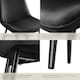 image 5 of Dining Chair Monroe - padded, velvet look, ergonomic seat, black steel legs - Set of 6 Black