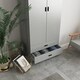 image 3 of 2-Door 2-Drawer Wardrobe with Storage Shelf, and Hanging Space - 180x75x46cm | Grey | Ash Grey & Grey | 1