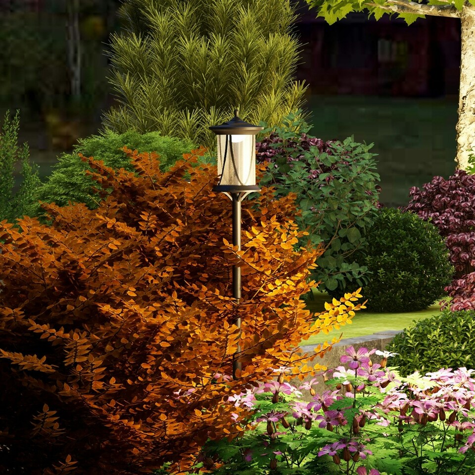 image 1 of Outsunny 1.3 M LED Outdoor Street Light, Waterproof IP44, Cool White Black | Black