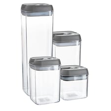 Argon Tableware 14 Piece Flip Lock Plastic Food Storage Containers Set - Grey
