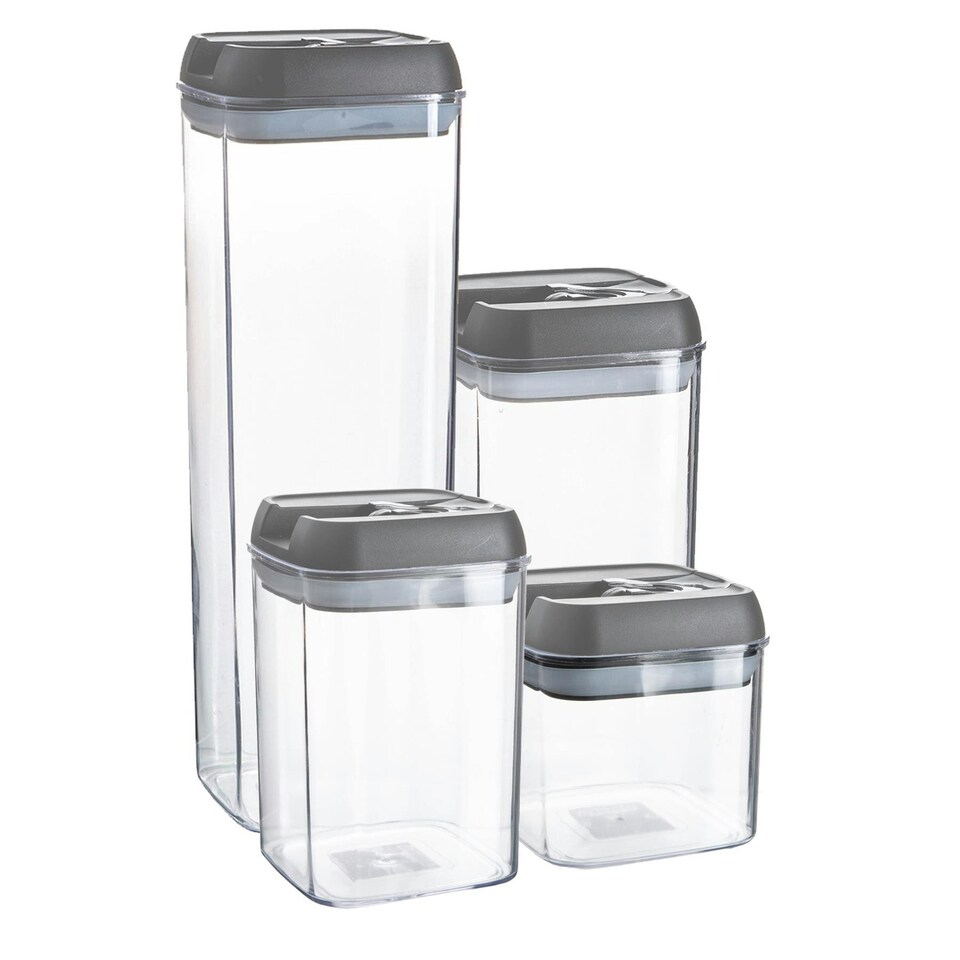 image 1 of Argon Tableware 14 Piece Flip Lock Plastic Food Storage Containers Set - Grey