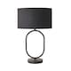 image 4 of ValueLights Antonia Black Fabric Drum Lamp Shade Matte Black Oval Table Lamp with LED Bulb Black