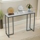 image 1 of Marble Hallway Console Table With 3 Legs White And Black White