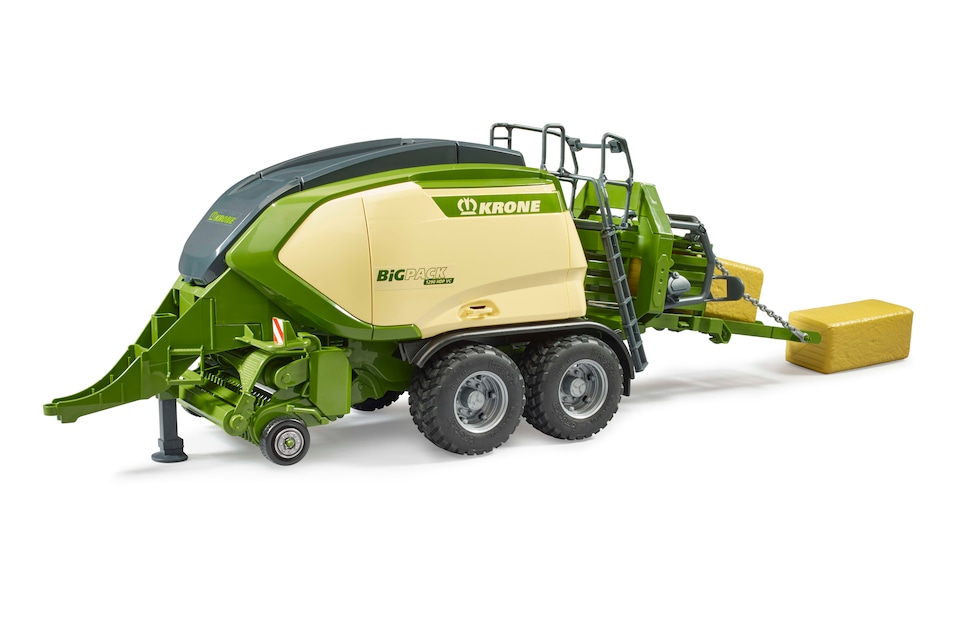 image 1 of Bruder Krone BiG Pack 1290 HDP VC with 2 square bales of hay Detailed Vehicle & Playset Model