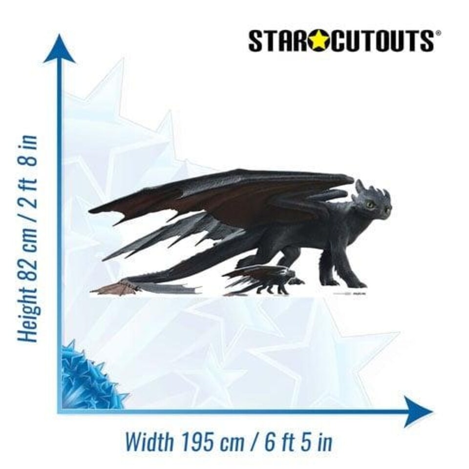 image 1 of Toothless Dragon How To Train Your Dragon Live Action Lifesize Cardboard Cutout 82cm