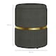 image 7 of HOMCOM Round Pouffe Storage Footstool with Cushioned Top Hidden Space Grey