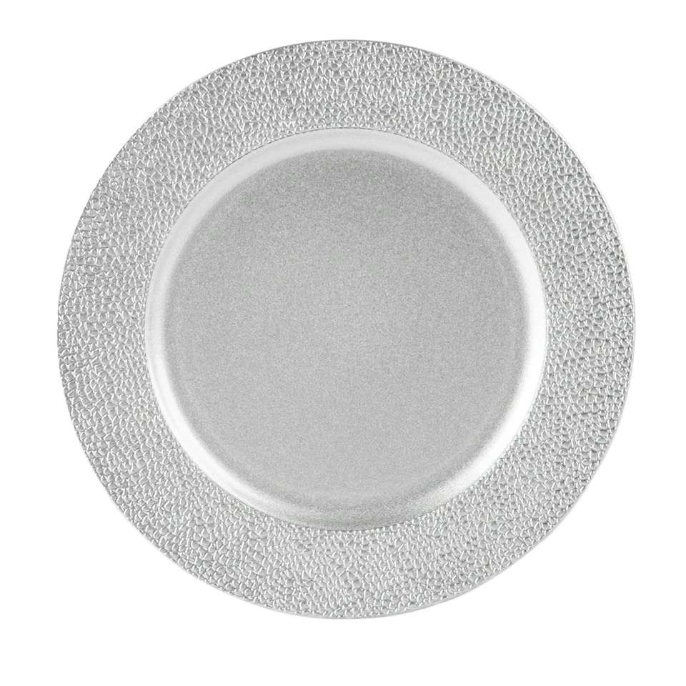 image 1 of Argon Tableware Hammered Charger Plate - 33cm - Silver