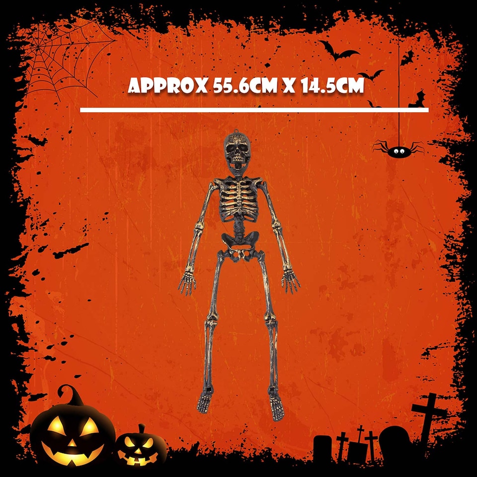 image 1 of PMS Gold Hanging Skeleton Decoration for Halloween Parties