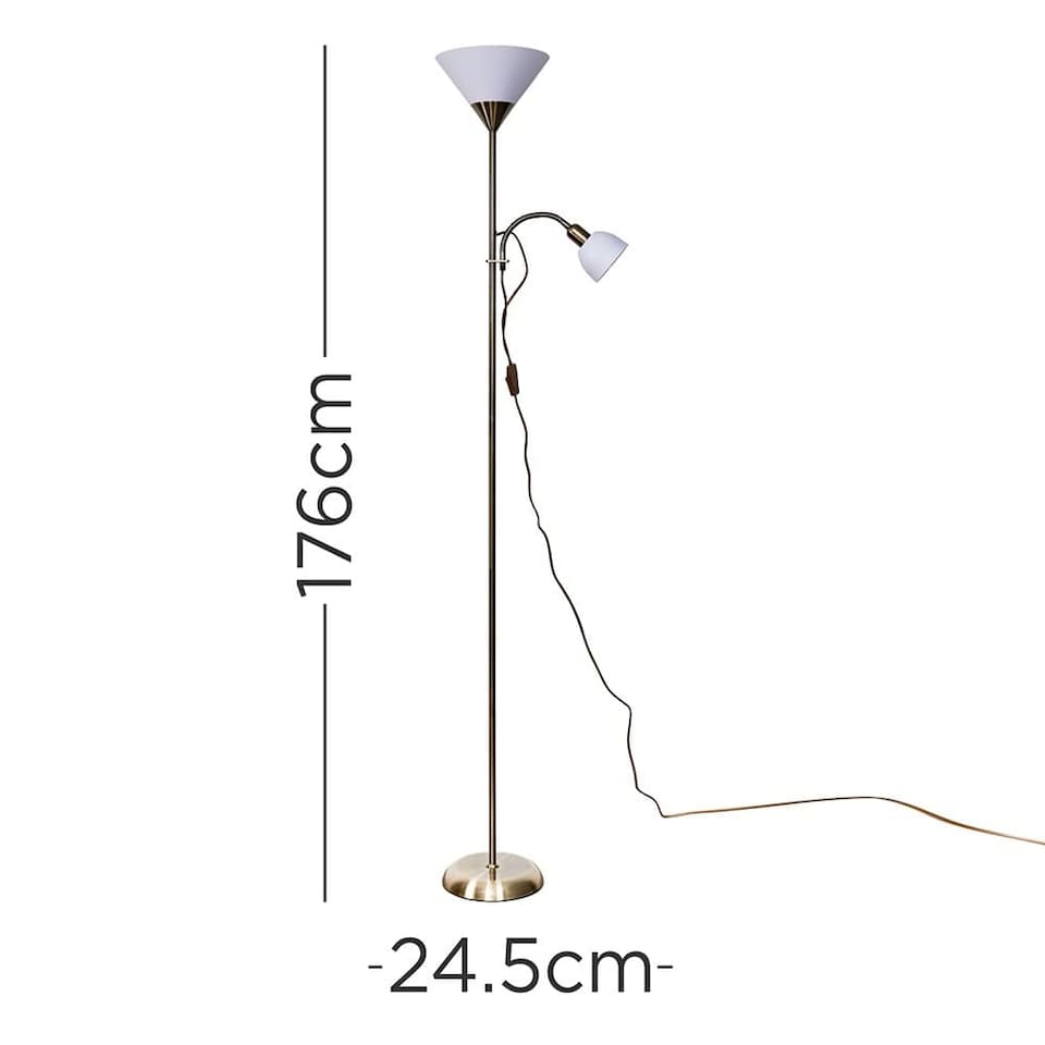 image 1 of ValueLights Mozz Antique Brass Mother and Child Floor Lamp | Bronze