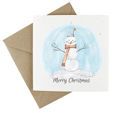 Merry Snowman - Plantable Wildflower Seed Christmas Cards - 5 Pack