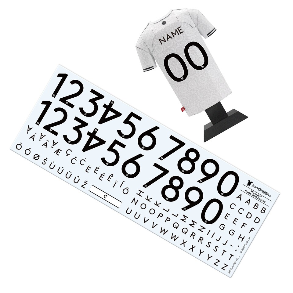 image 1 of RadStuff Alloy Metal Football Shirt - Fulham FC Home Kit 2025/26