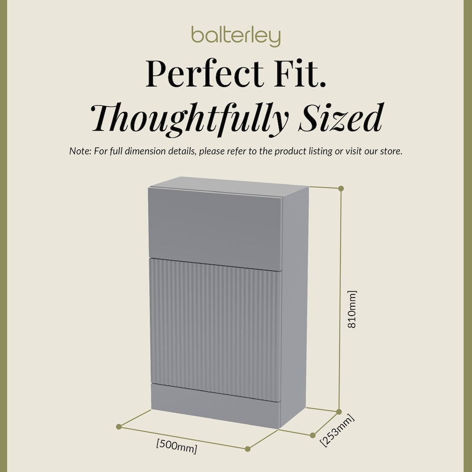 image 1 of Contemporary Fluted 500mm Floor Standing WC Unit, Satin Grey | Grey | Satin Grey | 253 x 500 x 810mm