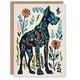 image 1 of Greeting Card Great Dane Dog Lover Floral Folk Art Pattern Birthday
