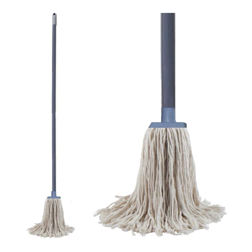 image 1 of Cotton Floor Mop Super Absorbent Cotton Mop Head 116cm Metal Handle