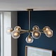 image 2 of Allegra 8 Light Multi Arm Glass Shade Ceiling Pendant Antique Brass