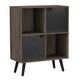 image 1 of Anthracite Oak 4-Cube Storage Unit with 2 Line Doors and Legs | Black | Black & Black | 1