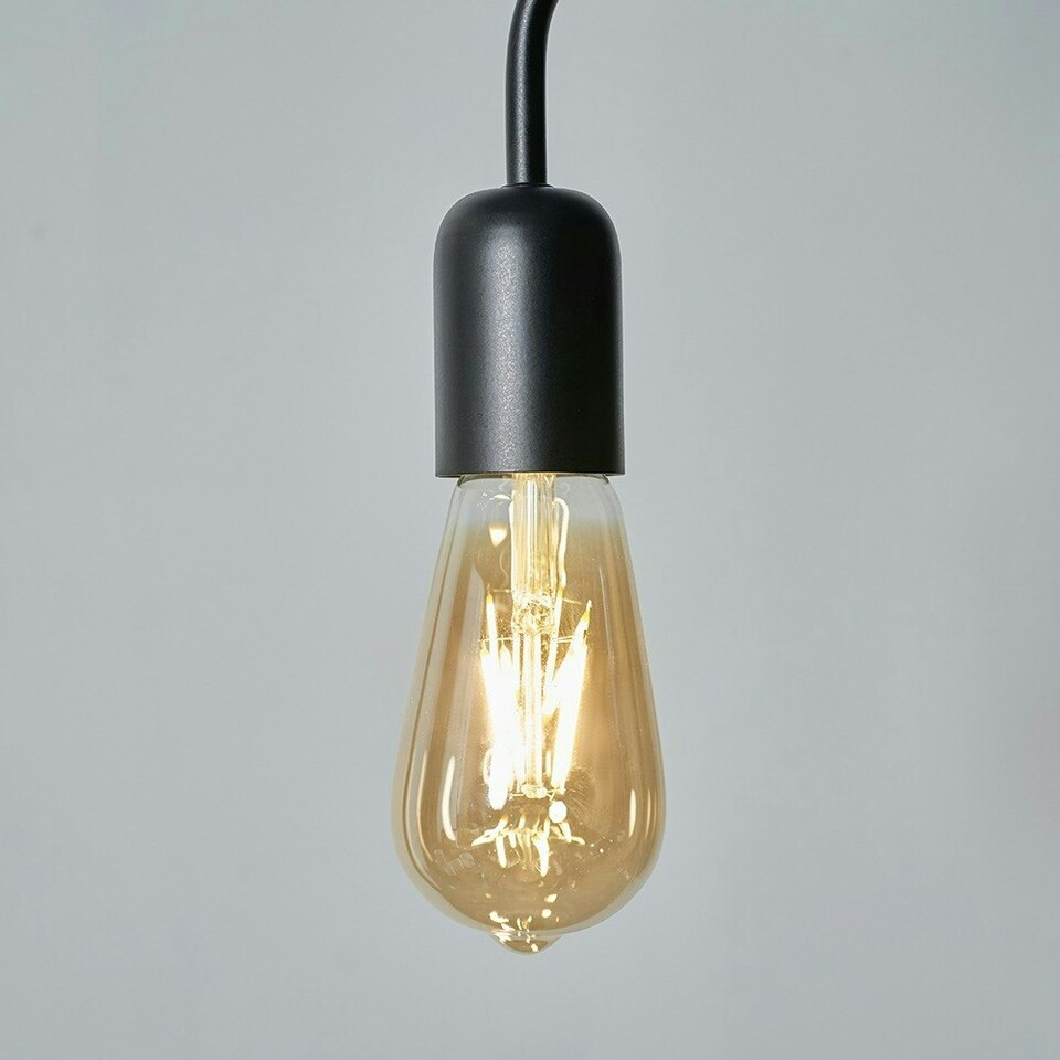 image 1 of ValueLights Industrial Matt Black Ceiling Light Fitting | Black