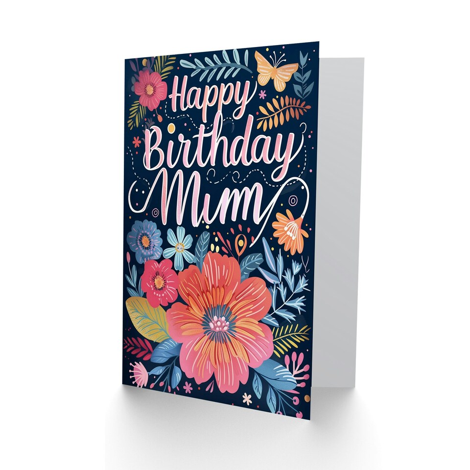 image 1 of Colourful Exotic Flowers Floral Design My Her Birthday Card