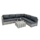 image 4 of Rattan Modular 7 Piece Furniture Set - Grey