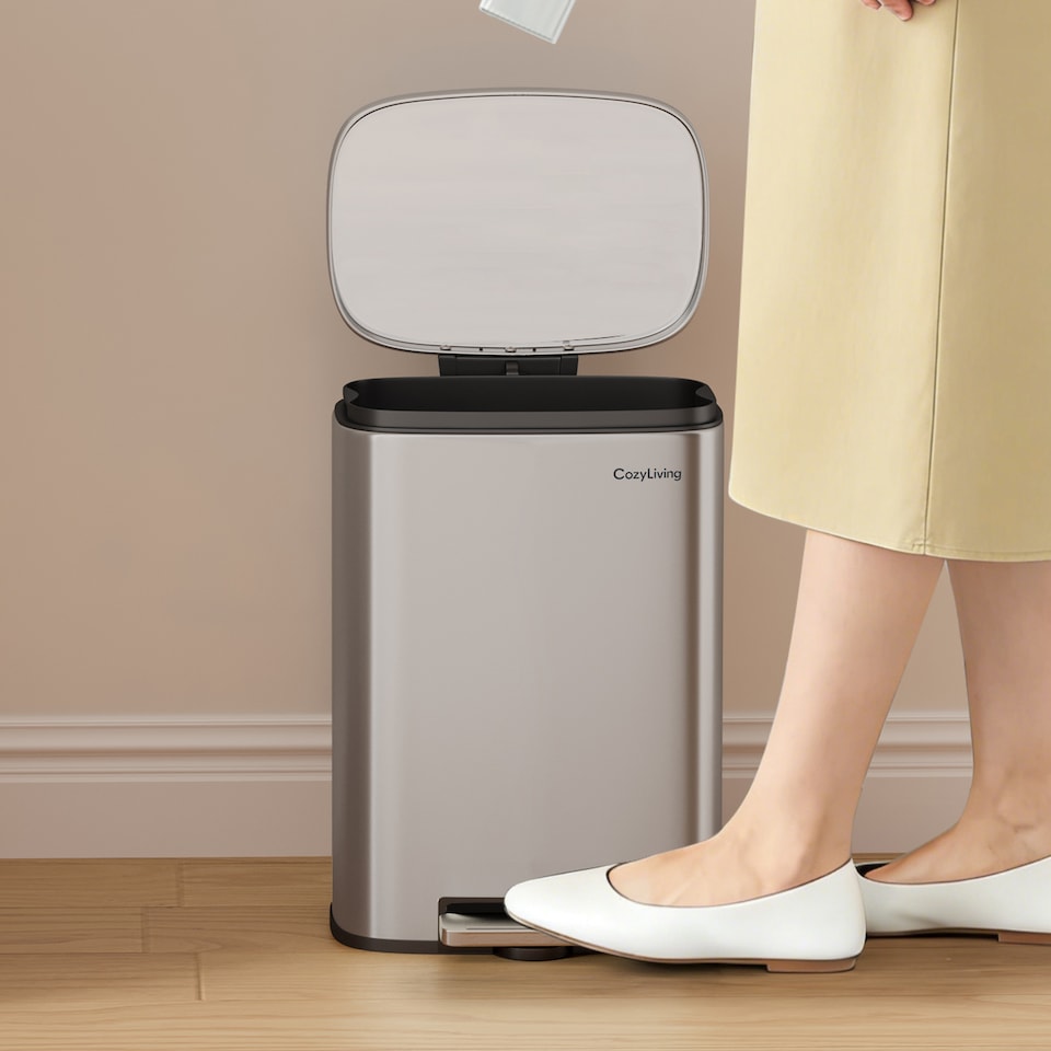 image 1 of CozyLiving 5L Kitchen Pedal Bin Bathroom & Office Compact Rubbish/Waste Bin