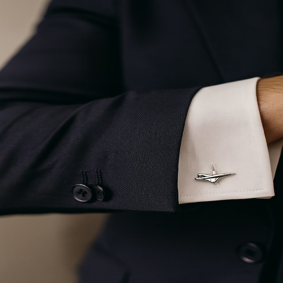 image 1 of Concorde Plane Cufflinks - Onyx Art CK186