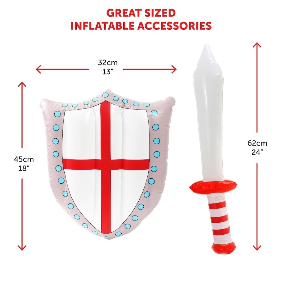 image 1 of Pack of 1 28 Piece England Set - Flags, Bunting, Headbands & Inflatables Red | One Size