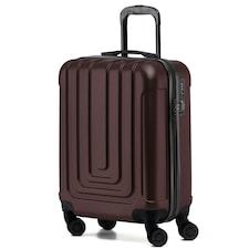 Flight Knight Premium Hard Shell Lightweight Cabin Suitcase - 8 Wheels - TSA Lock & USB Port - 100 Airlines Approved Including Ryanair Priority - 55x40x20cm Purple | Burgundy | Cabin Bag