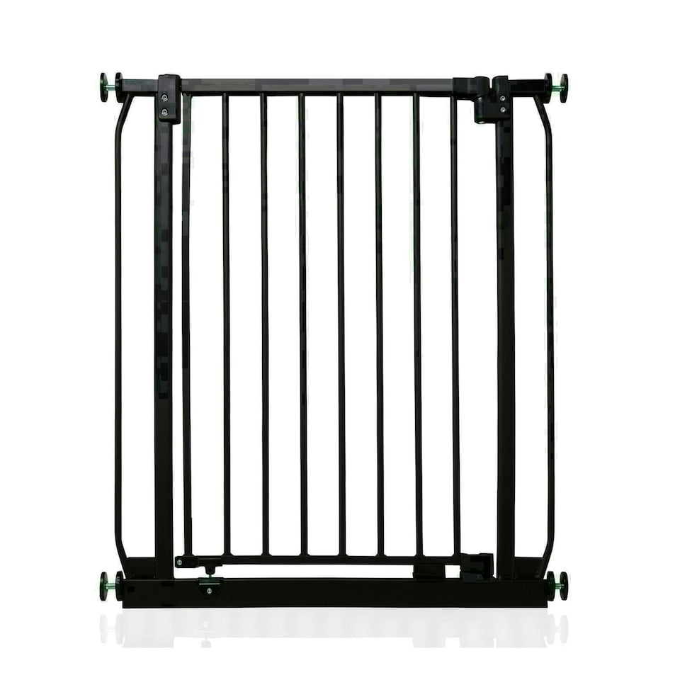 image 1 of Safetots Extra Tall Elite Safety Gate, 71cm - 80cm, Matt Black, Extra Tall 96.8cm in Height, Pressure Fit Stair Gate