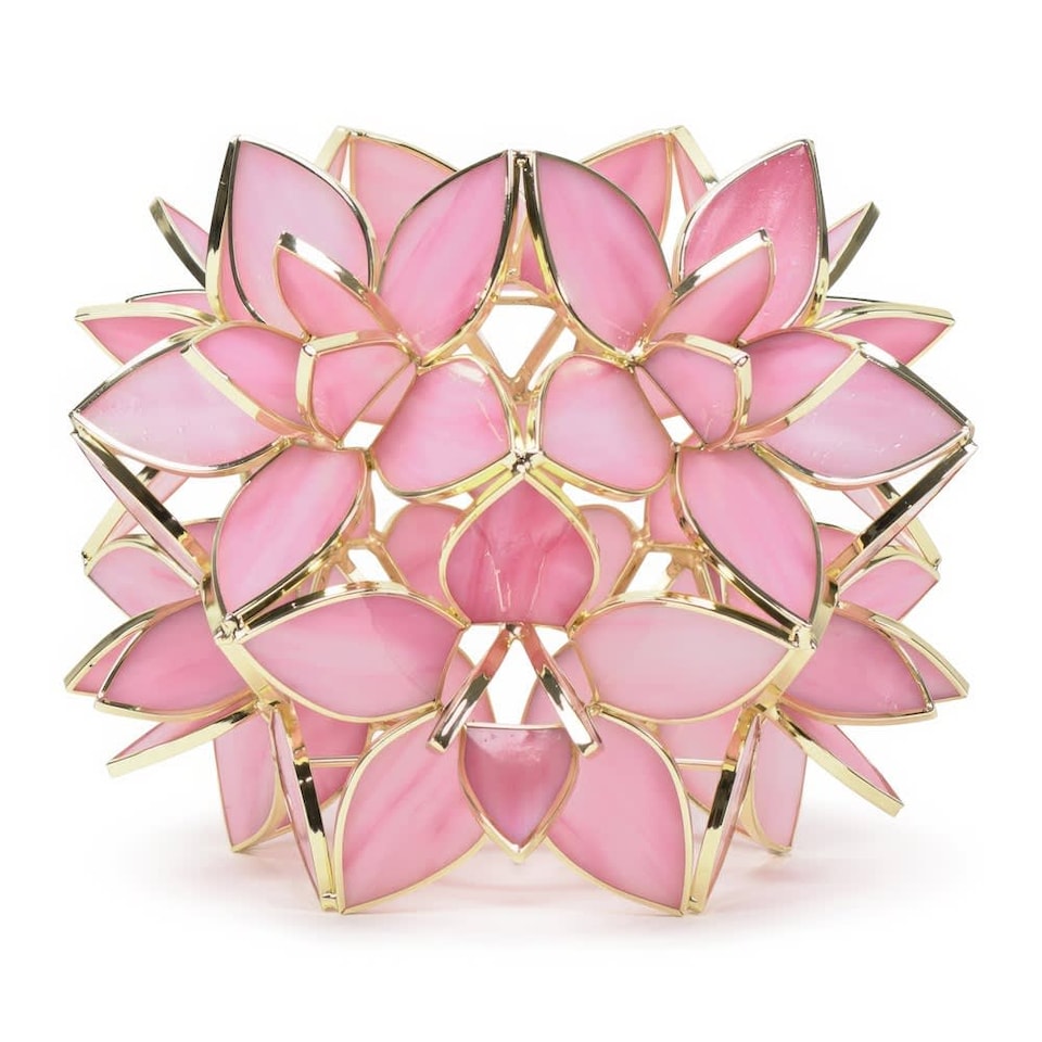 image 1 of ValueLights Reine Pink Glass Flower Ceiling Lamp Shade & Bulb | Pink