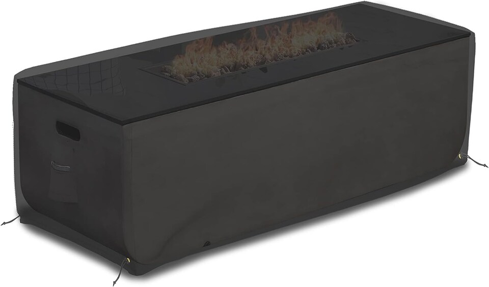 image 1 of Covers&All Rectangular Fire Pit Cover, Rectangle shape, 38 in L x 28 in W x 17 in H, Black