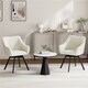 image 2 of Yaheetech Set of 2 Modern Velvet Dining Chairs with Rotating Seat and Backrest | White | Beige | One Size
