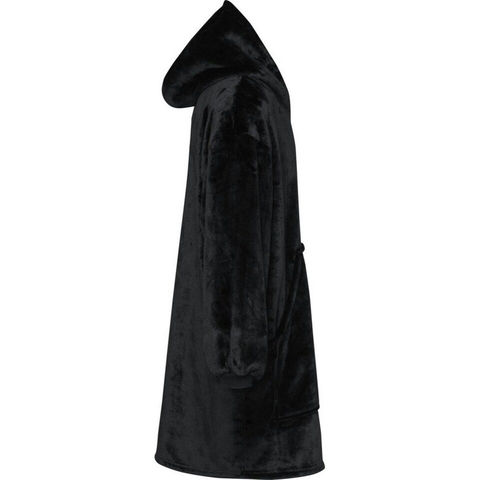 image 1 of Unisex Adult Denali Hoodie Blanket - Solid Black - One Size Black