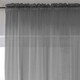 image 2 of Sheer Grey Plain Woven Voile Slot Top Curtain Panel Pair (57x90") 145x229m