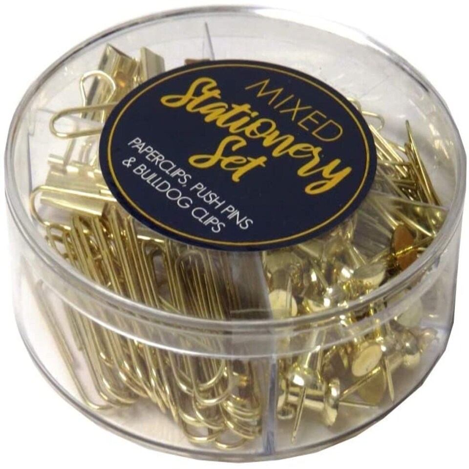 image 1 of Gold Mixed Stationery Accessories Set From The Opulent Geo Collection