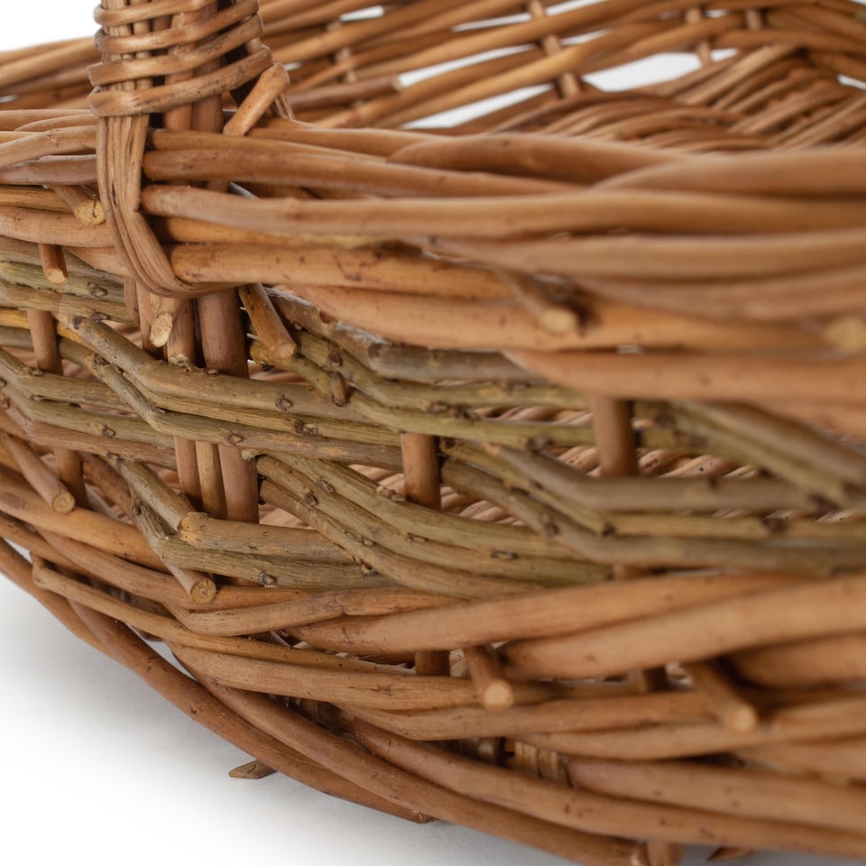 image 1 of Small Unpeeled Willow Garden Trug Basket | Brown | Brown | Small