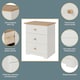 image 2 of Colorado 3 Drawer Bedside Cabinet - Affordable Modern White & Oak Style | White | Soft White | One Size | 1