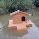 image 2 of Actiaspet Floating Wooden Duck House with Nesting Area | Weatherproof Outdoor Shelter