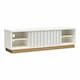 image 5 of Rene Modern Scallop TV-Stand White Bronze White | White Bronze