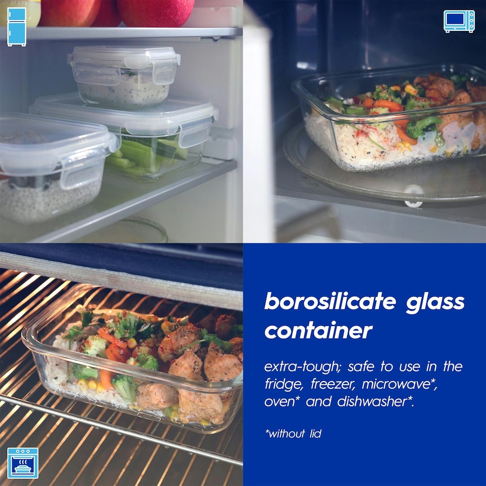 image 1 of Harbour Housewares Glass Food Storage Container with Lid - 1 Litre