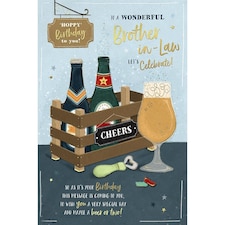 Beer Crate Design Brother in Law Birthday Card