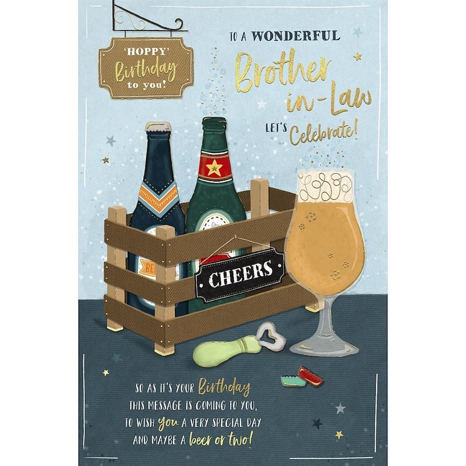image 1 of Beer Crate Design Brother in Law Birthday Card