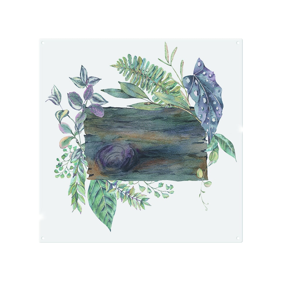 image 1 of Green Leaves Board Splash Back | White