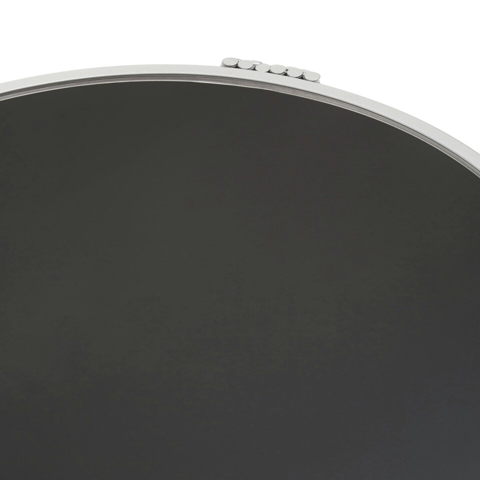 image 1 of Jolie Round End Table Black Mirror And Silver Frame Silver