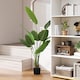 image 2 of HOMCOM 160cm Tall Artificial Bird of Paradise Plant, Faux Banana Leaf Tree with PEVA Leaves and Flocking, Decorative Palm Tree in Pot for Home Office Decor, Green | Green | Not provided
