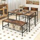 image 6 of COSTWAY 4-piece Dining Set Table with Chairs & Bench Brown Brown