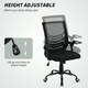 image 3 of Vinsetto Mesh Swivel Office Chair Task Computer Chair w/ Lumbar Support, Black Black